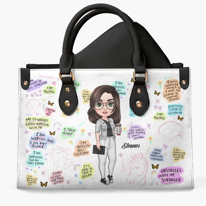 Psychological Therapist - Personalized Custom Leather Bag - Appreciation Gift For Psychologist, Psychological Therapist
