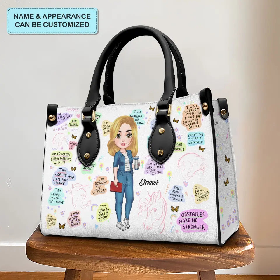 Psychological Therapist - Personalized Custom Leather Bag - Appreciation Gift For Psychologist, Psychological Therapist