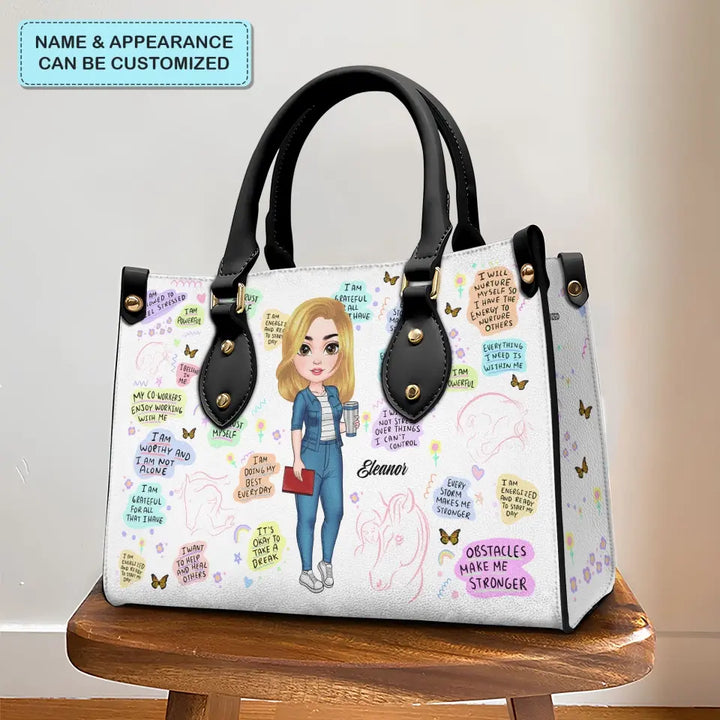 Psychological Therapist - Personalized Custom Leather Bag - Appreciation Gift For Psychologist, Psychological Therapist