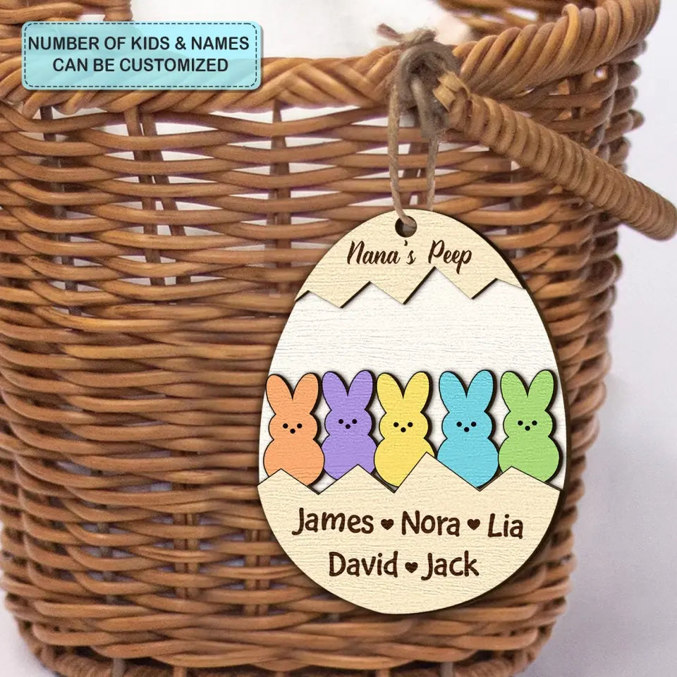 Grandma's Peeps - Personalized Custom Basket Tag - Easter Gift For Family Members, Grandma, Mom