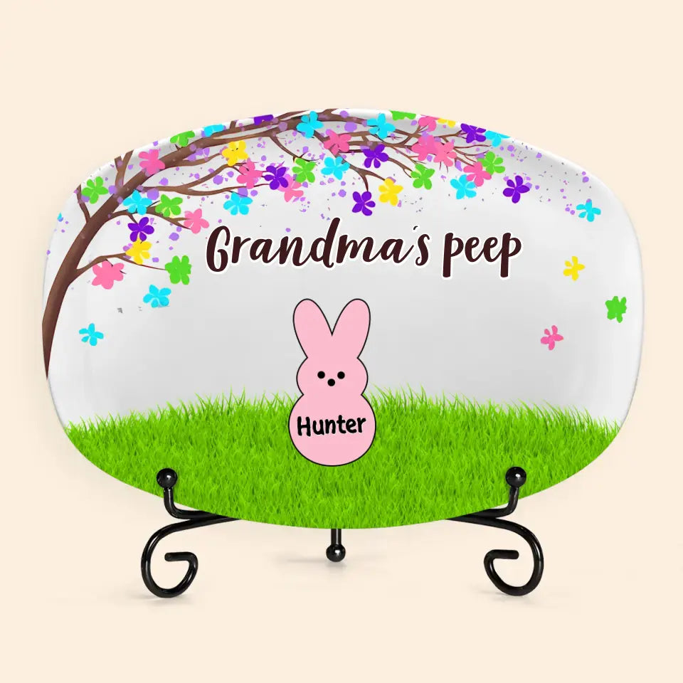 Grandmas Peeps New Ver - Personalized Custom Platter - Easter Gift For Grandma, Mom, Family Members