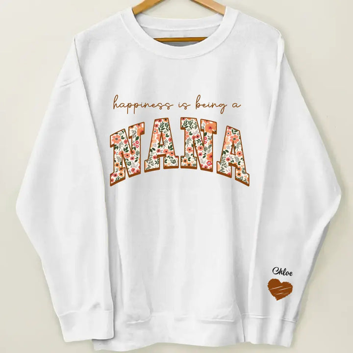Happiness Is Being A Mama  - Personalized Custom Sweatshirt - Mother's Day Gift For Grandma, Mom, Family Members