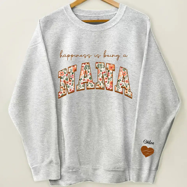 Happiness Is Being A Mama  - Personalized Custom Sweatshirt - Mother's Day Gift For Grandma, Mom, Family Members