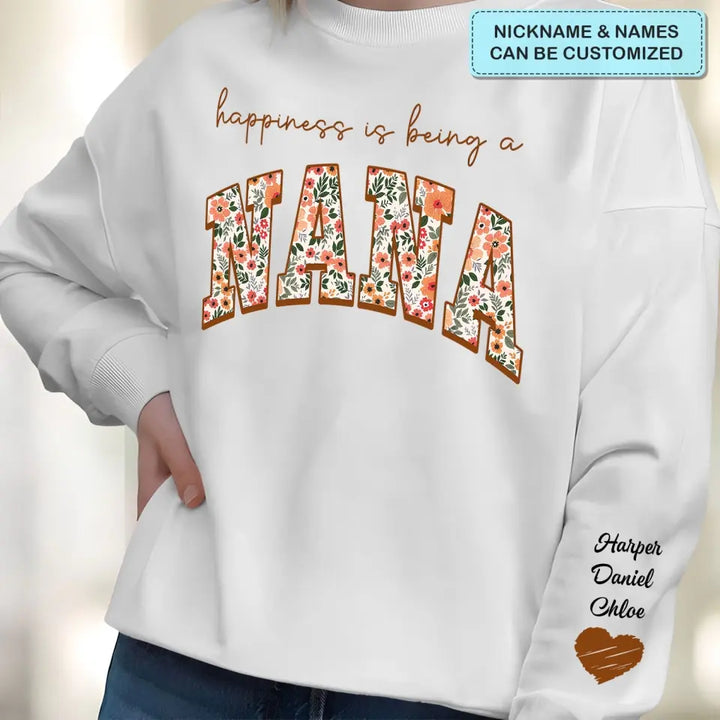 Happiness Is Being A Mama  - Personalized Custom Sweatshirt - Mother's Day Gift For Grandma, Mom, Family Members