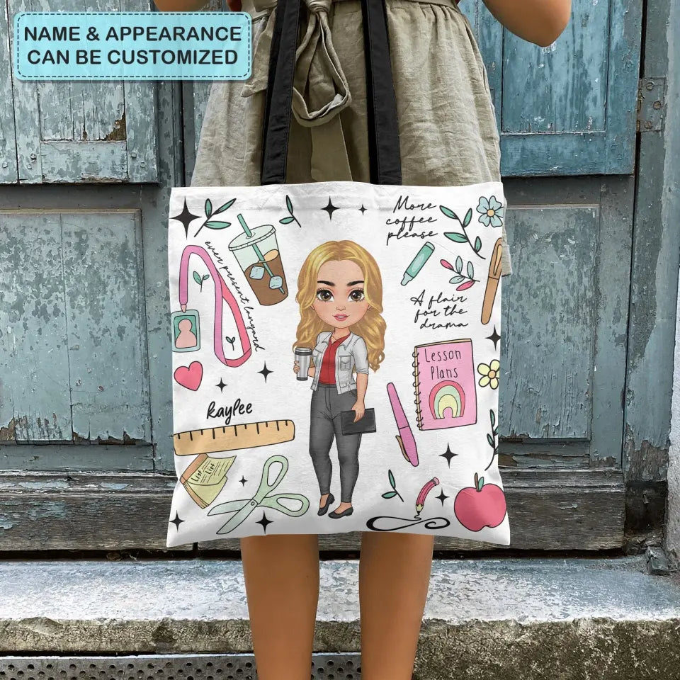 Teacher Stuff - Personalized Custom Tote Bag - Teacher's Day, Appreciation Gift For Teacher