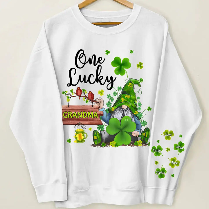 One Lucky Nana - Personalized Custom Sweatshirt - Mother's Day Gift For Grandma, Mom, Family Members