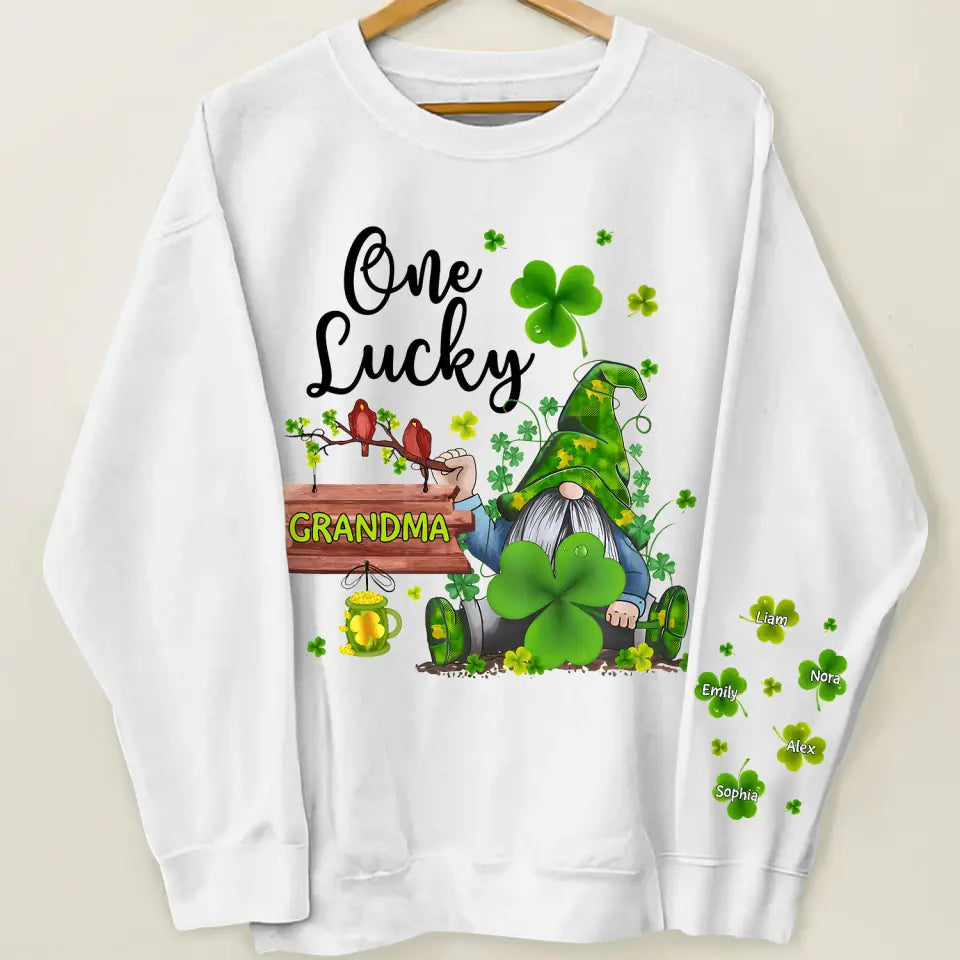 One Lucky Nana - Personalized Custom Sweatshirt - Mother's Day Gift For Grandma, Mom, Family Members