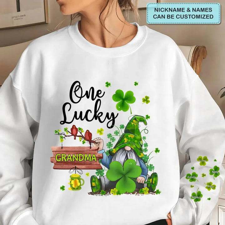 One Lucky Nana - Personalized Custom Sweatshirt - Mother's Day Gift For Grandma, Mom, Family Members