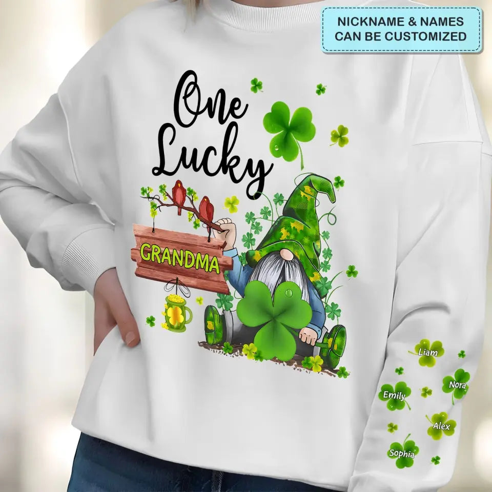 One Lucky Nana - Personalized Custom Sweatshirt - Mother's Day Gift For Grandma, Mom, Family Members