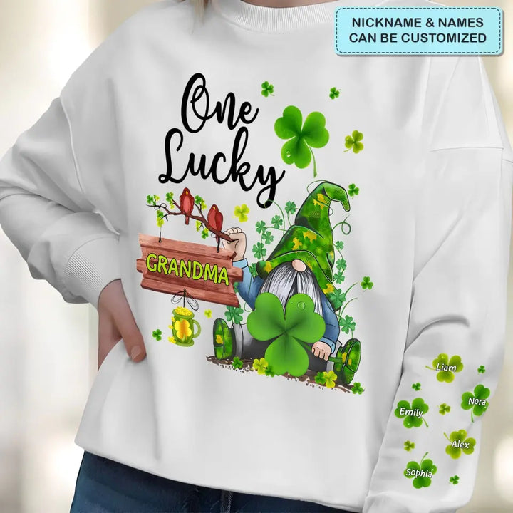 One Lucky Nana - Personalized Custom Sweatshirt - Mother's Day Gift For Grandma, Mom, Family Members