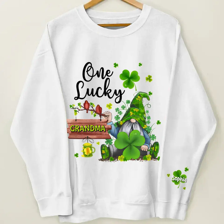 One Lucky Nana - Personalized Custom Sweatshirt - Mother's Day Gift For Grandma, Mom, Family Members