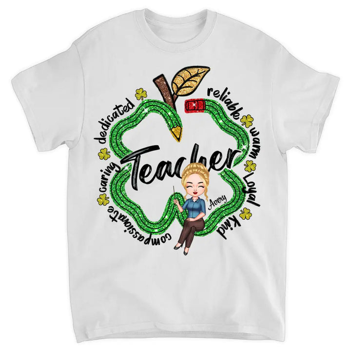 One Lucky Teacher- Personalized Custom T-shirt - Teacher's Day, Appreciation Gift For Teacher
