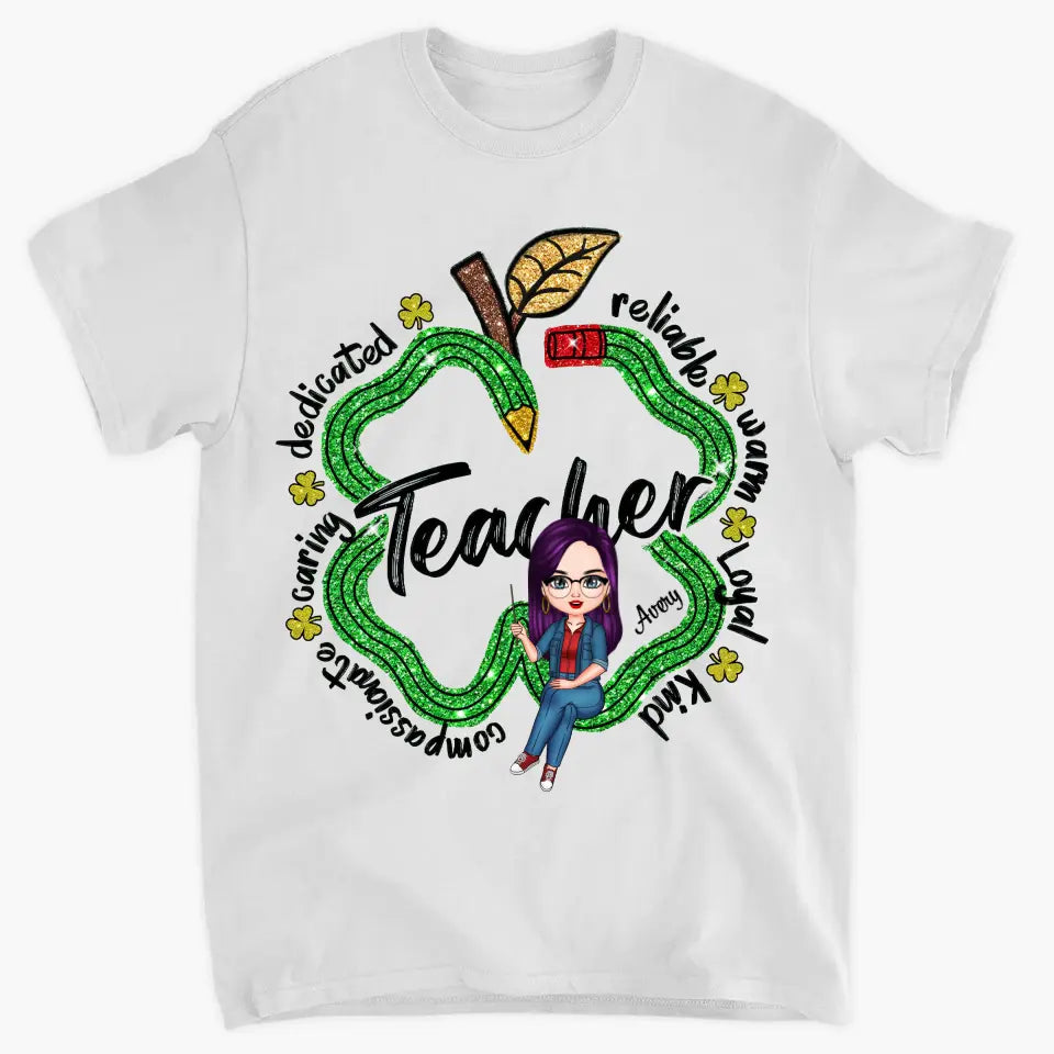 One Lucky Teacher- Personalized Custom T-shirt - Teacher's Day, Appreciation Gift For Teacher