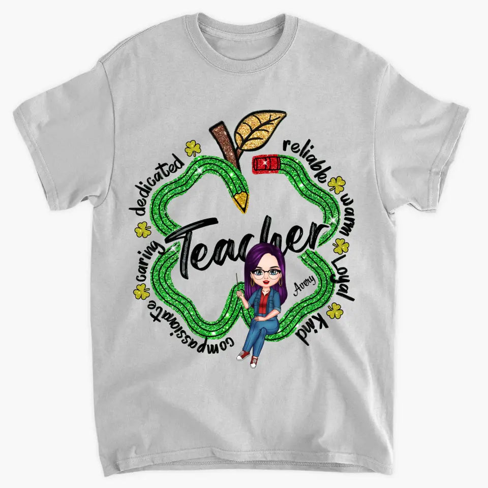 One Lucky Teacher- Personalized Custom T-shirt - Teacher's Day, Appreciation Gift For Teacher
