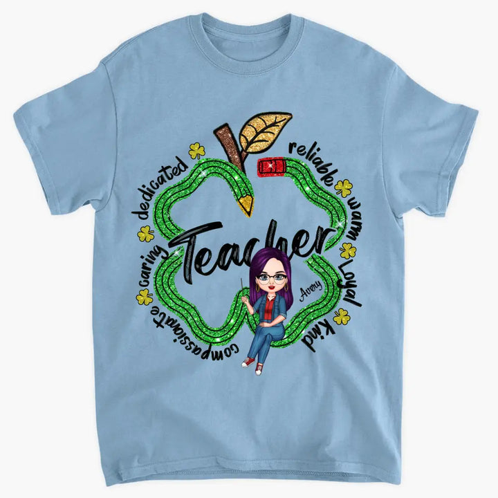 One Lucky Teacher- Personalized Custom T-shirt - Teacher's Day, Appreciation Gift For Teacher
