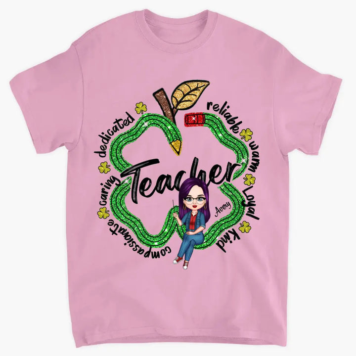 One Lucky Teacher- Personalized Custom T-shirt - Teacher's Day, Appreciation Gift For Teacher