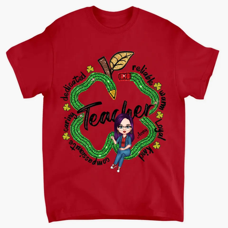 One Lucky Teacher- Personalized Custom T-shirt - Teacher's Day, Appreciation Gift For Teacher