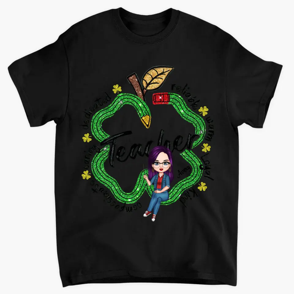 One Lucky Teacher- Personalized Custom T-shirt - Teacher's Day, Appreciation Gift For Teacher