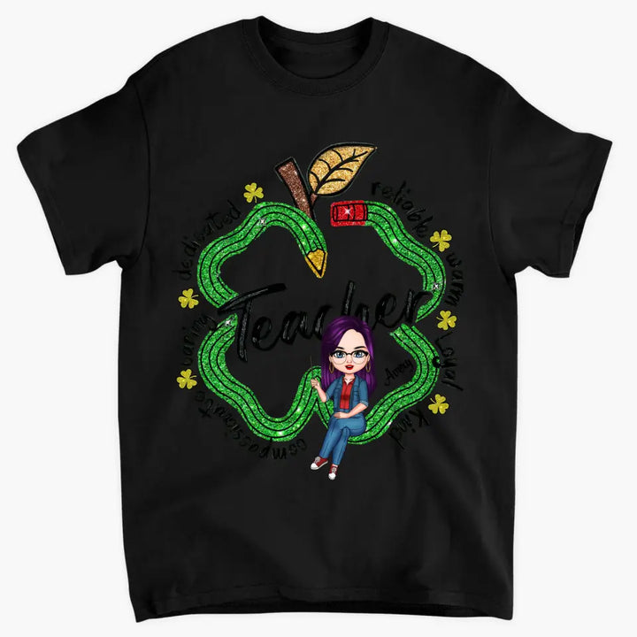 One Lucky Teacher- Personalized Custom T-shirt - Teacher's Day, Appreciation Gift For Teacher