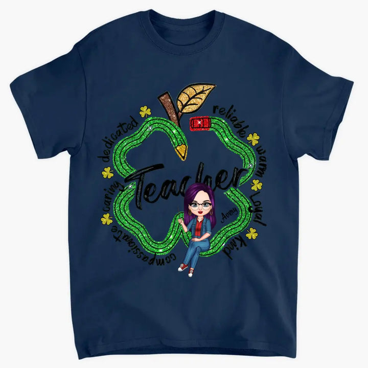 One Lucky Teacher- Personalized Custom T-shirt - Teacher's Day, Appreciation Gift For Teacher