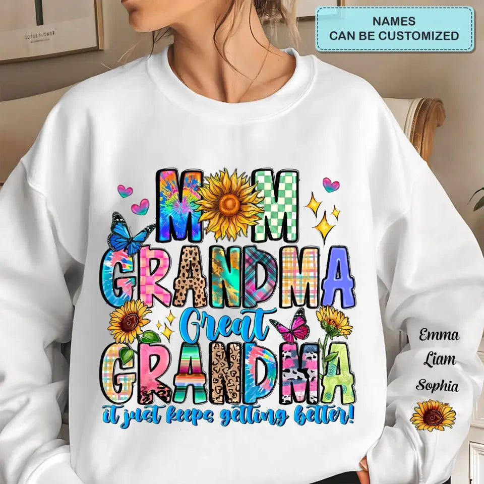 Mom Grandma Greatgrandma - Personalized Custom Sweatshirt - Mother's Day Gift For Grandma, Mom, Family Members