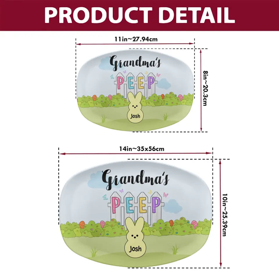 Grandma's Peeps Easter - Personalized Custom Platter - Easter Gift For Grandma, Mom, Family Members