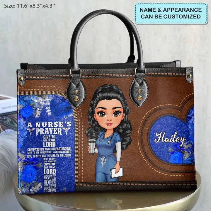Nurses Prayer - Personalized Custom Leather Bag - Nurse's Day, Appreciation Gift For Nurse
