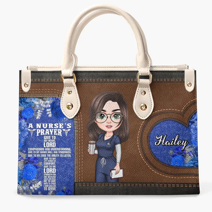 Nurses Prayer - Personalized Custom Leather Bag - Nurse's Day, Appreciation Gift For Nurse