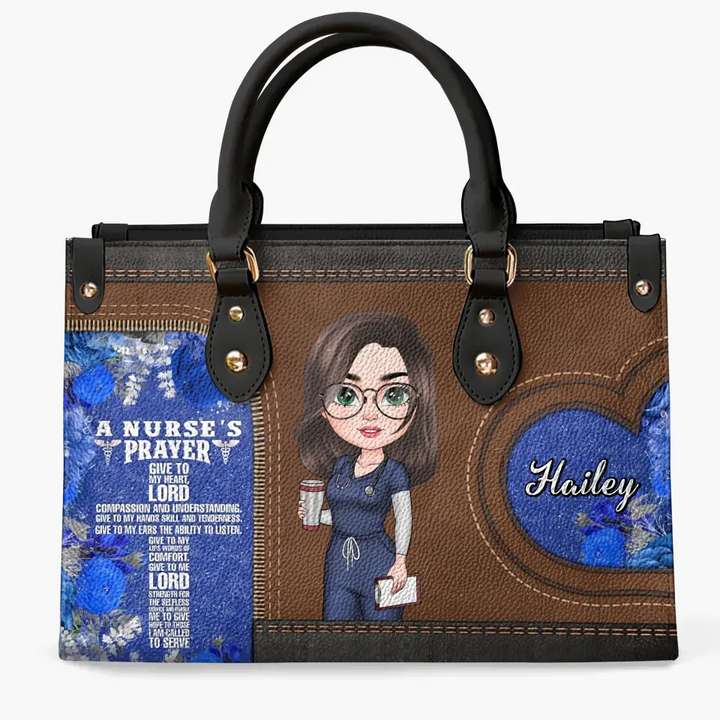 Nurses Prayer - Personalized Custom Leather Bag - Nurse's Day, Appreciation Gift For Nurse