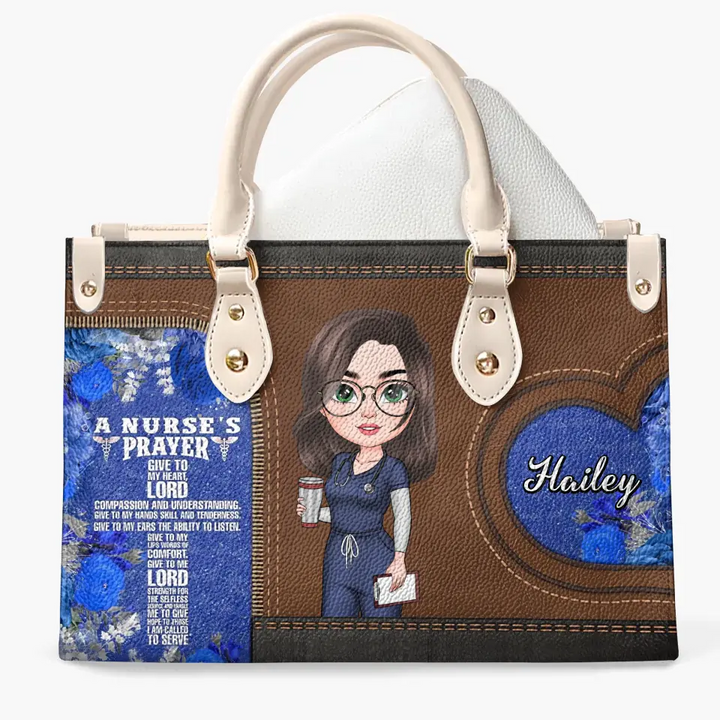 Nurses Prayer - Personalized Custom Leather Bag - Nurse's Day, Appreciation Gift For Nurse