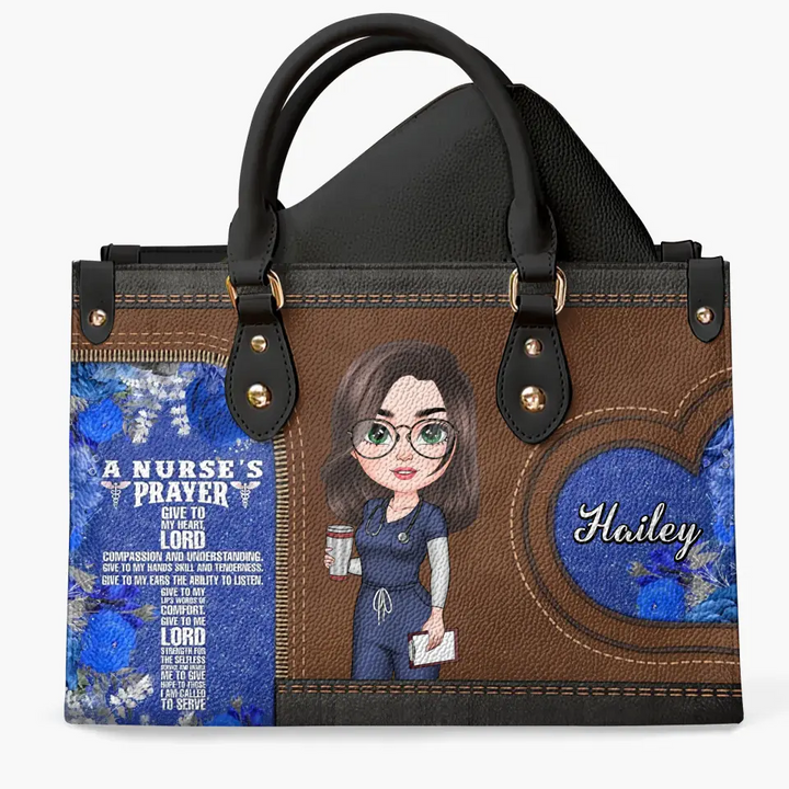Nurses Prayer - Personalized Custom Leather Bag - Nurse's Day, Appreciation Gift For Nurse
