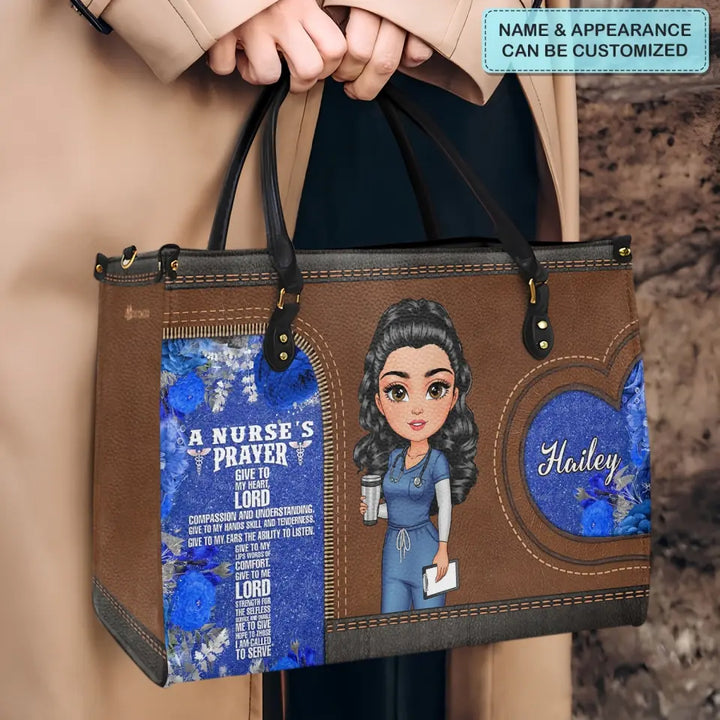 Nurses Prayer - Personalized Custom Leather Bag - Nurse's Day, Appreciation Gift For Nurse