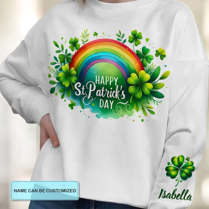 Happy Saint Patrick's Day - Personalized Custom Sweatshirt - St Patrick's Day Gift For Family Members, Besties, Couple