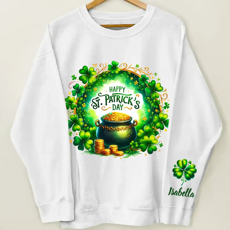 Happy Saint Patrick's Day - Personalized Custom Sweatshirt - St Patrick's Day Gift For Family Members, Besties, Couple