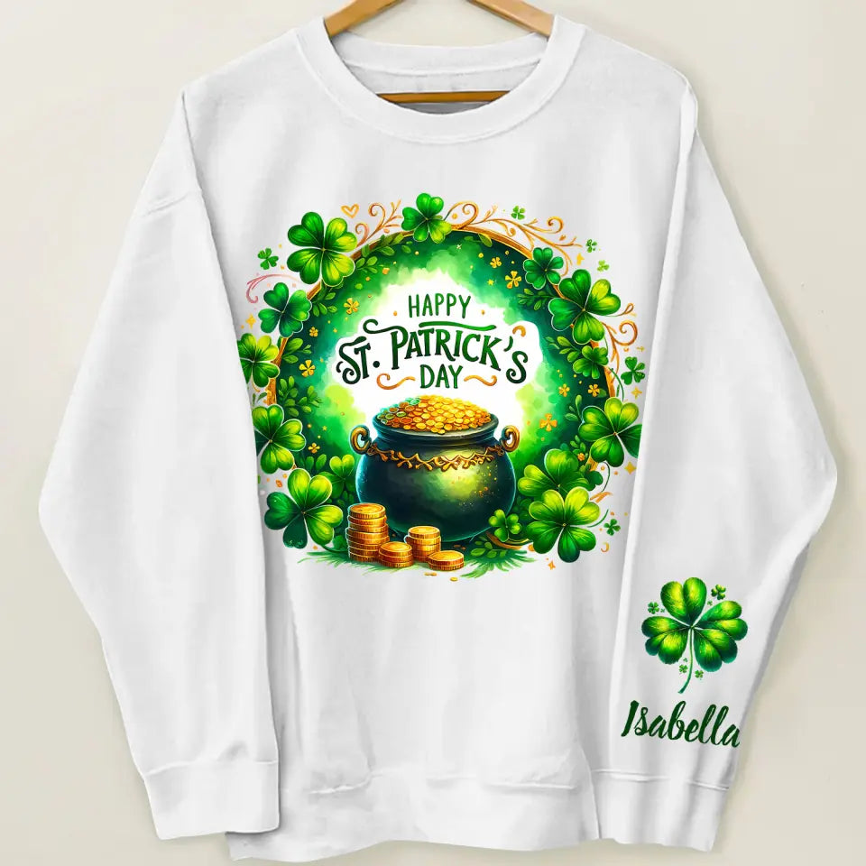 Happy Saint Patrick's Day - Personalized Custom Sweatshirt - St Patrick's Day Gift For Family Members, Besties, Couple