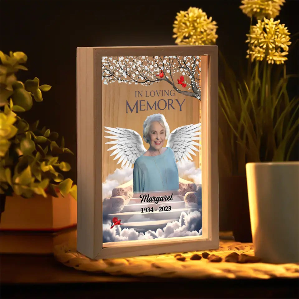 In Loving Memory - Personalized Custom Photo Frame Box - Memorial Gift For Family Members