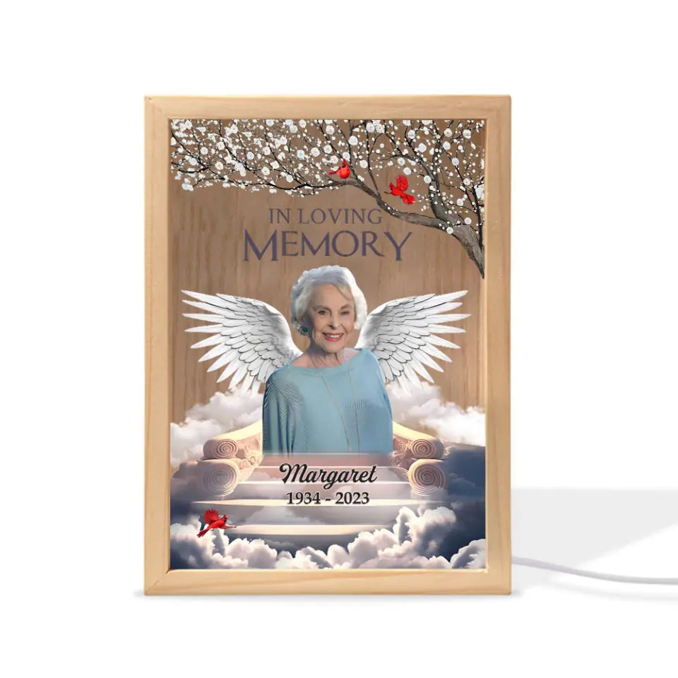 In Loving Memory - Personalized Custom Photo Frame Box - Memorial Gift For Family Members