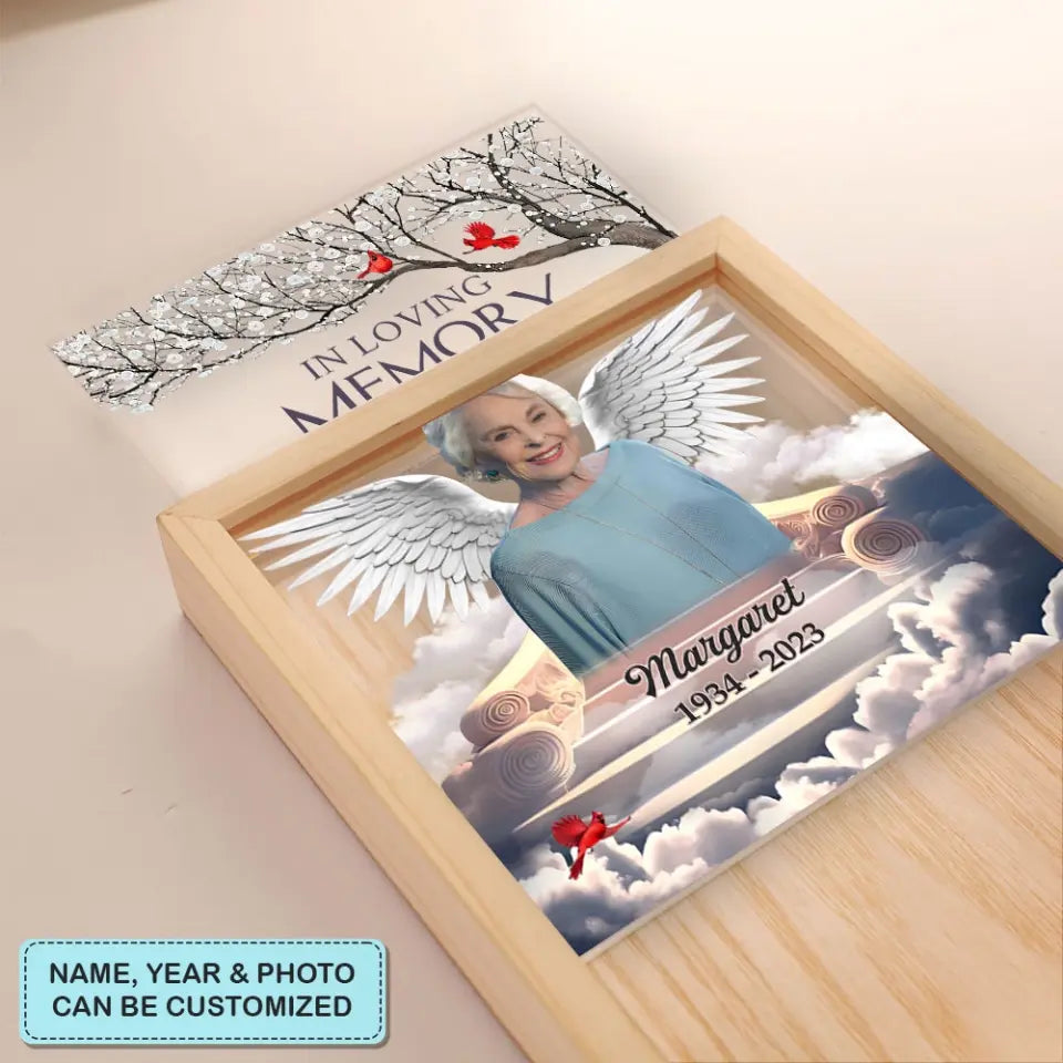 In Loving Memory - Personalized Custom Photo Frame Box - Memorial Gift For Family Members