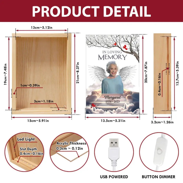 In Loving Memory - Personalized Custom Photo Frame Box - Memorial Gift For Family Members