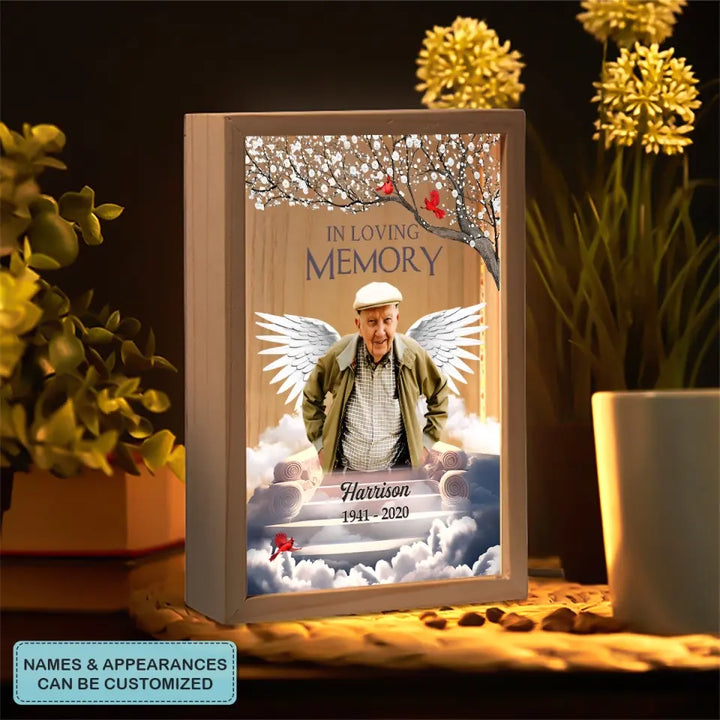 In Loving Memory - Personalized Custom Photo Frame Box - Memorial Gift For Family Members