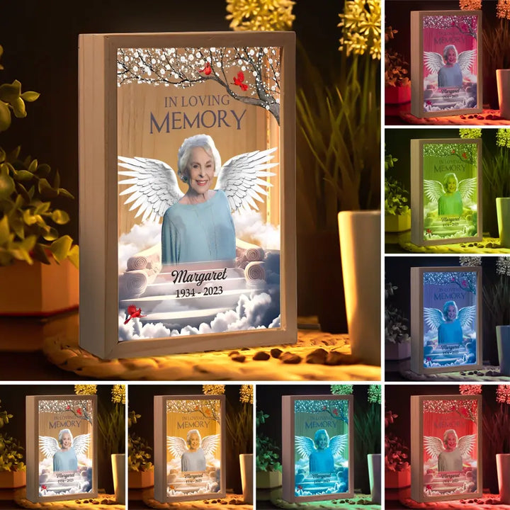 In Loving Memory - Personalized Custom Photo Frame Box - Memorial Gift For Family Members