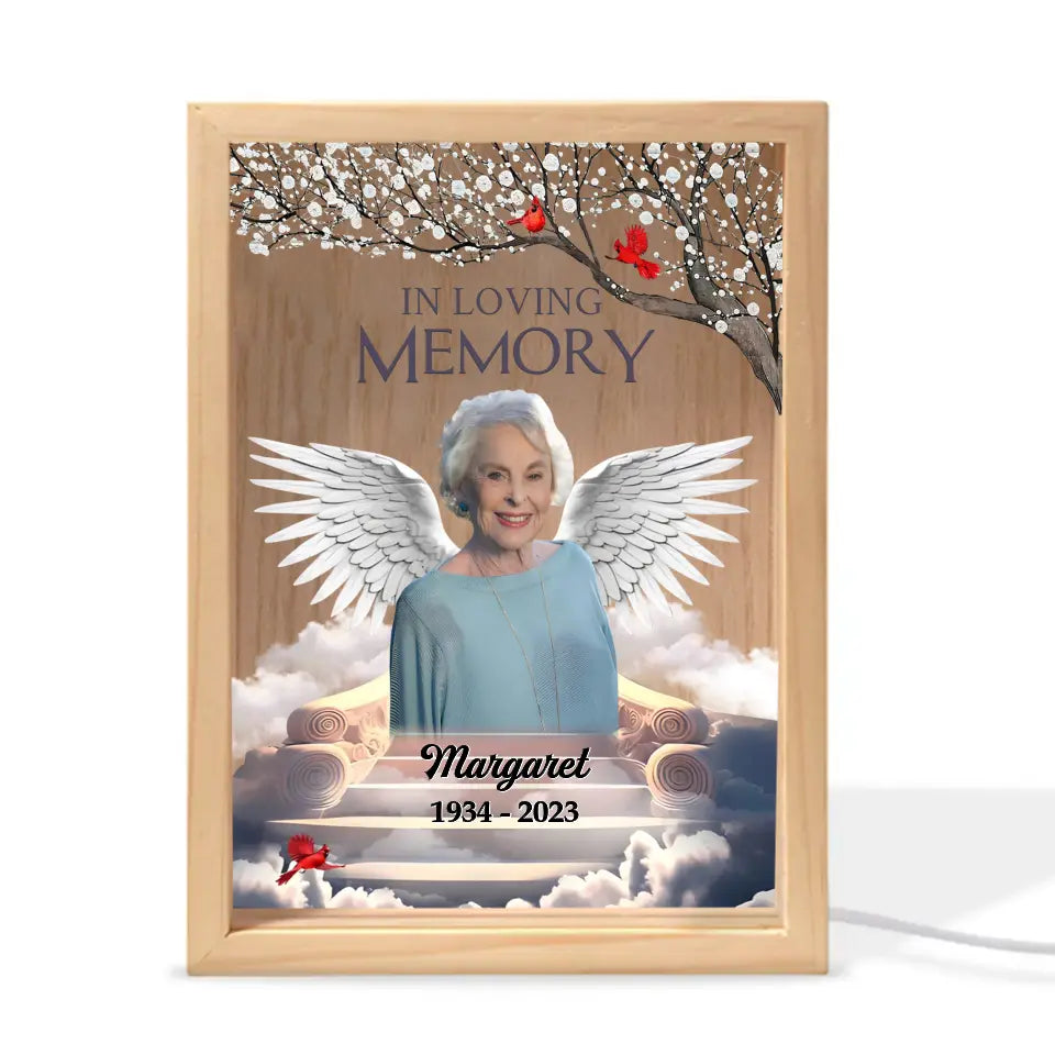 In Loving Memory - Personalized Custom Photo Frame Box - Memorial Gift For Family Members