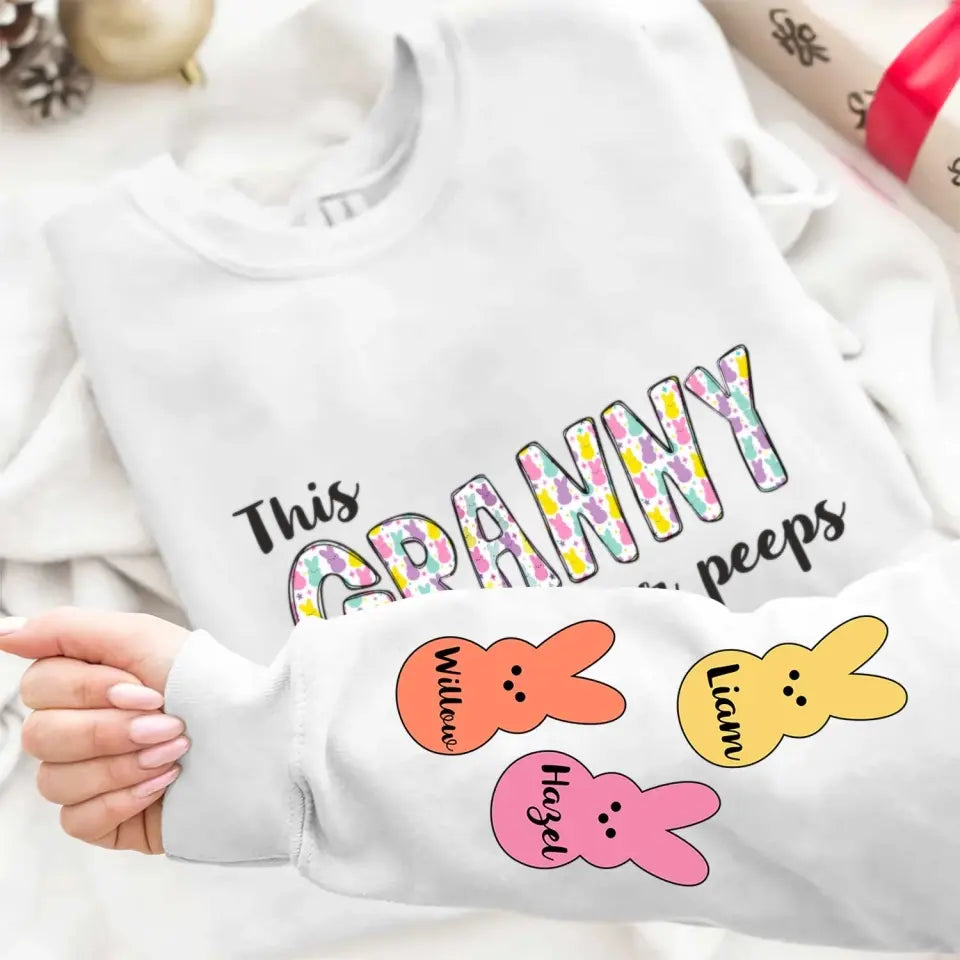 This Grandma Loves Her Peeps - Personalized Custom Sweatshirt - Mother's Day Gift For Grandma, Mom, Family Members