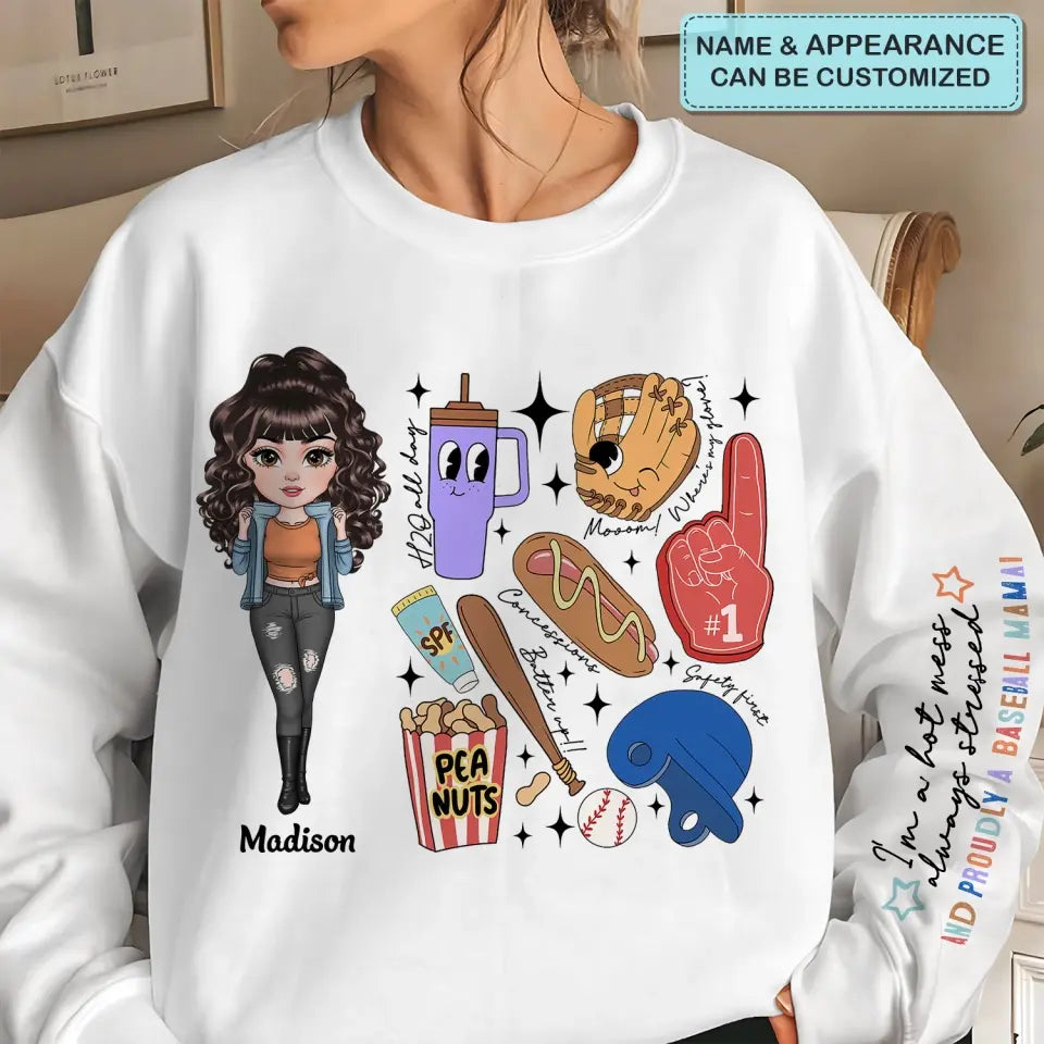 Proudly Baseball Mama - Personalized Custom Sweatshirt - Mother's Day Gift For Grandma, Mom, Family Members