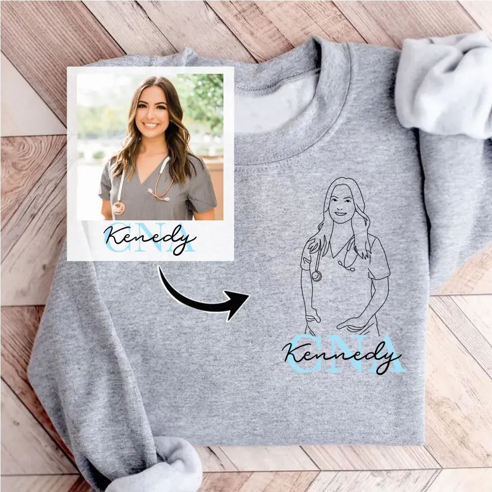 Nursing Is A Work Of Heart - Personalized Custom Embroidered Sweatshirt - Nurse's Day Gift For Nurse, CNA, CMA AGCPD077