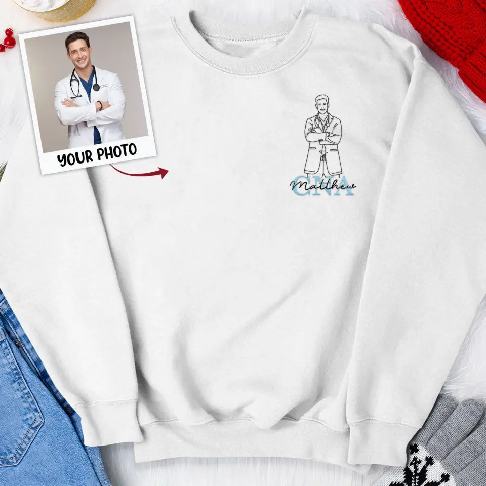 Nursing Is A Work Of Heart - Personalized Custom Embroidered Sweatshirt - Nurse's Day Gift For Nurse, CNA, CMA AGCPD077