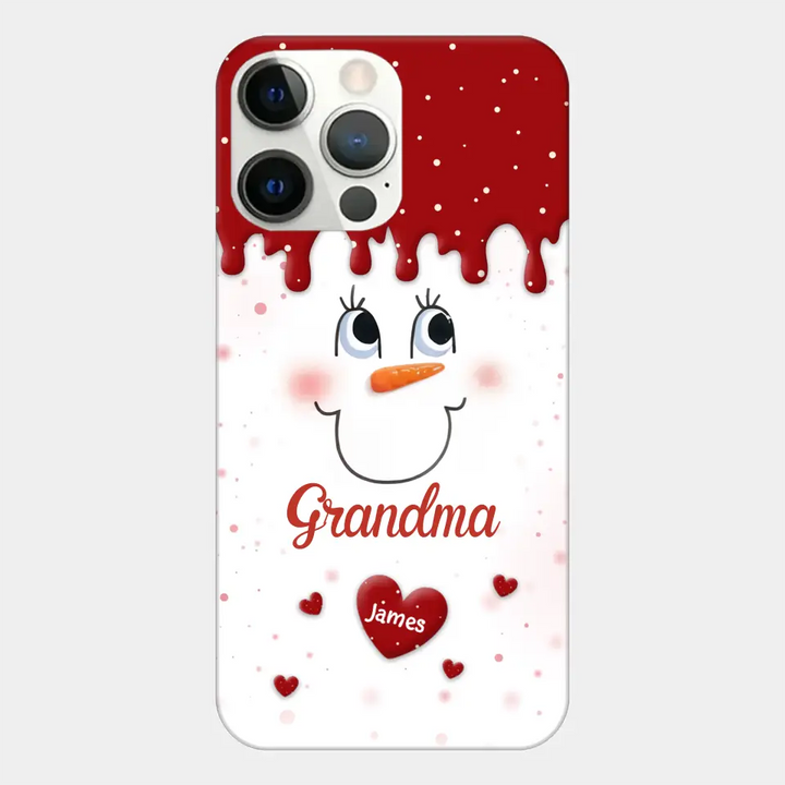 Cute Snowman Grandma - Personalized Custom Phone Case - Christmas Gift For Grandma, Mom