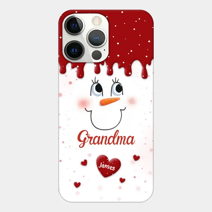 Cute Snowman Grandma - Personalized Custom Phone Case - Christmas Gift For Grandma, Mom