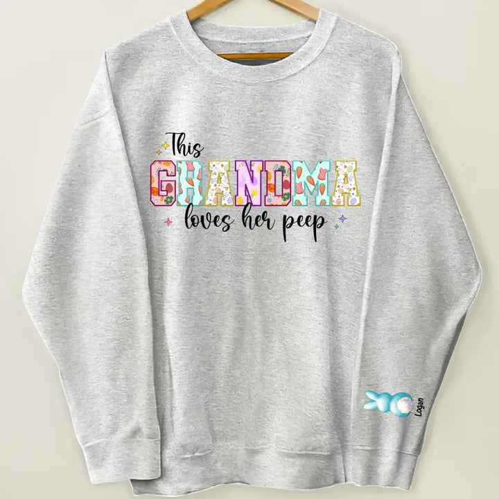 This Grandma Loves Her Peep - Personalized Custom Sweatshirt - Mother's Day Gift For Grandma, Mom, Family Members