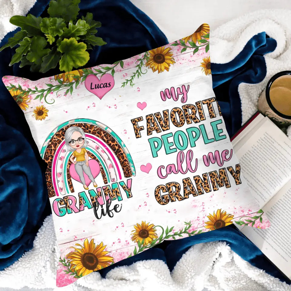 My Favorite People Call Me Grandma - Personalized Custom Pillow Case- Gift For Grandma, Family Members